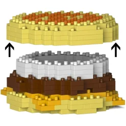 Jekca - Sausage Muffin with Egg 01S - Lego - Sculpture - Construction - 4D - Brick Animals - Toys - Avvenice