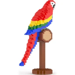Jekca - Scarlet Macaw 01SB - Lego - Sculpture - Construction - 4D - Brick Animals - Toys - Avvenice