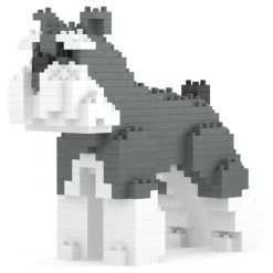 Jekca - Schnauzer Mini 01 - Big - Lego - Sculpture - Construction - 4D - Brick Animals - Toys - Avvenice