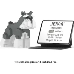 Jekca - Schnauzer Mini 01 - Big - Lego - Sculpture - Construction - 4D - Brick Animals - Toys - Avvenice