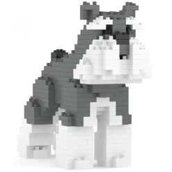 Jekca - Schnauzer Mini 01 - Lego - Sculpture - Construction - 4D - Brick Animals - Toys - Avvenice