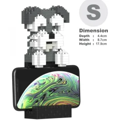 Jekca - Schnauzer Phone Stand 01S - Lego - Sculpture - Construction - 4D - Brick Animals - Toys - Avvenice