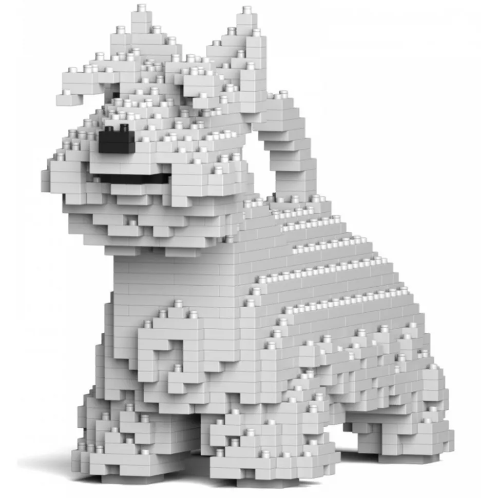 Jekca - Scottish Terrier 01-M02 - Big - Lego - Sculpture - Construction - 4D - Brick Animals - Toys - Avvenice
