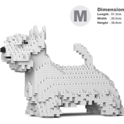 Jekca - Scottish Terrier 01-M02 - Big - Lego - Sculpture - Construction - 4D - Brick Animals - Toys - Avvenice