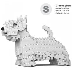 Jekca - Scottish Terrier 01S-M02 - Lego - Sculpture - Construction - 4D - Brick Animals - Toys - Avvenice