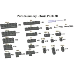 Jekca - Sculptor Basic Pack 50 - Grey 11 - Lego - Sculpture - Construction - 4D - Brick Animals - Toys - Avvenice