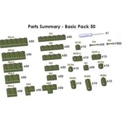 Jekca - Sculptor Basic Pack 50 - Army Green - Lego - Sculpture - Construction - 4D - Brick Animals - Toys - Avvenice