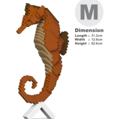 Jekca - Seahorse 01 - Big - Lego - Sculpture - Construction - 4D - Brick Animals - Toys - Avvenice