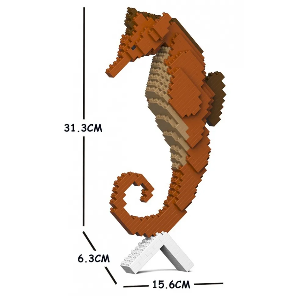 Jekca - Seahorse 01S - Lego - Sculpture - Construction - 4D - Brick Animals - Toys - Avvenice