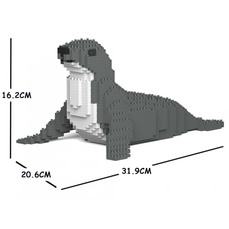 Jekca - Seal 01S - Lego - Sculpture - Construction - 4D - Brick Animals - Toys - Avvenice