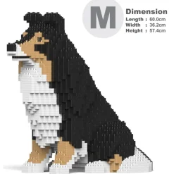 Jekca - Shetland Sheepdog 03-M02 - Big - Lego - Sculpture - Construction - 4D - Brick Animals - Toys - Avvenice