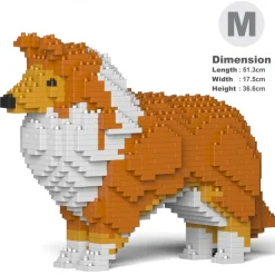 Jekca - Shetland Sheepdog 01-S13 - Big - Lego - Sculpture - Construction - 4D - Brick Animals - Toys - Avvenice