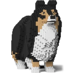 Jekca - Shetland Sheepdog 02-M02 - Lego - Sculpture - Construction - 4D - Brick Animals - Toys - Avvenice