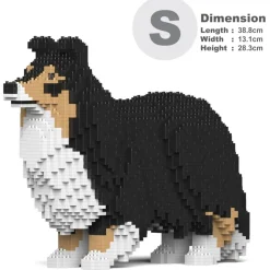 Jekca - Shetland Sheepdog 02-M02 - Lego - Sculpture - Construction - 4D - Brick Animals - Toys - Avvenice