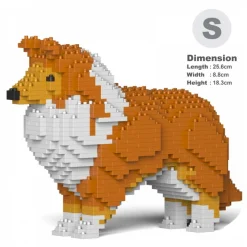 Jekca - Shetland Sheepdog 01S-S13 - Lego - Sculpture - Construction - 4D - Brick Animals - Toys - Avvenice