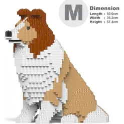 Jekca - Shetland Sheepdog 03-M01 - Big - Lego - Sculpture - Construction - 4D - Brick Animals - Toys - Avvenice