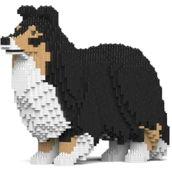 Jekca - Shetland Sheepdog 02-M02 - Big - Lego - Sculpture - Construction - 4D - Brick Animals - Toys - Avvenice