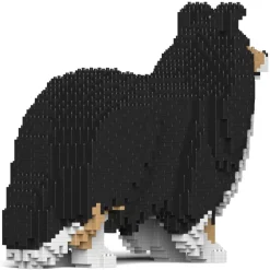 Jekca - Shetland Sheepdog 02-M02 - Big - Lego - Sculpture - Construction - 4D - Brick Animals - Toys - Avvenice
