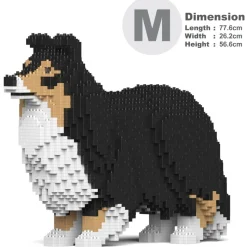 Jekca - Shetland Sheepdog 02-M02 - Big - Lego - Sculpture - Construction - 4D - Brick Animals - Toys - Avvenice
