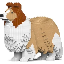 Jekca - Shetland Sheepdog 02-M01 - Big - Lego - Sculpture - Construction - 4D - Brick Animals - Toys - Avvenice