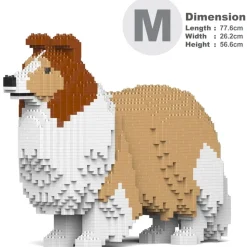 Jekca - Shetland Sheepdog 02-M01 - Big - Lego - Sculpture - Construction - 4D - Brick Animals - Toys - Avvenice
