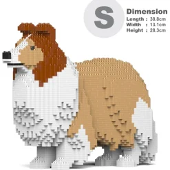 Jekca - Shetland Sheepdog 02-M01 - Lego - Sculpture - Construction - 4D - Brick Animals - Toys - Avvenice