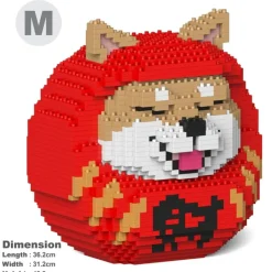Jekca - Shiba Daruma Doll 01-M01 - Big - Lego - Sculpture - Construction - 4D - Brick Animals - Toys - Avvenice