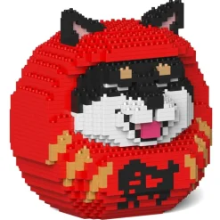 Jekca - Shiba Daruma Doll 01-M03 - Lego - Sculpture - Construction - 4D - Brick Animals - Toys - Avvenice