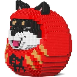 Jekca - Shiba Daruma Doll 01-M03 - Big - Lego - Sculpture - Construction - 4D - Brick Animals - Toys - Avvenice