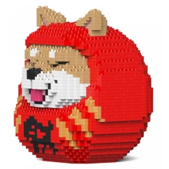 Jekca - Shiba Daruma Doll 01S-M01 - Lego - Sculpture - Construction - 4D - Brick Animals - Toys - Avvenice