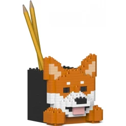 Jekca - Shiba Inu Pencil Cup 01S - Lego - Sculpture - Construction - 4D - Brick Animals - Toys - Avvenice