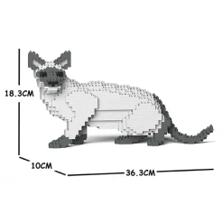 Jekca - Siamese Cat 02S-M02 - Lego - Sculpture - Construction - 4D - Brick Animals - Toys - Avvenice