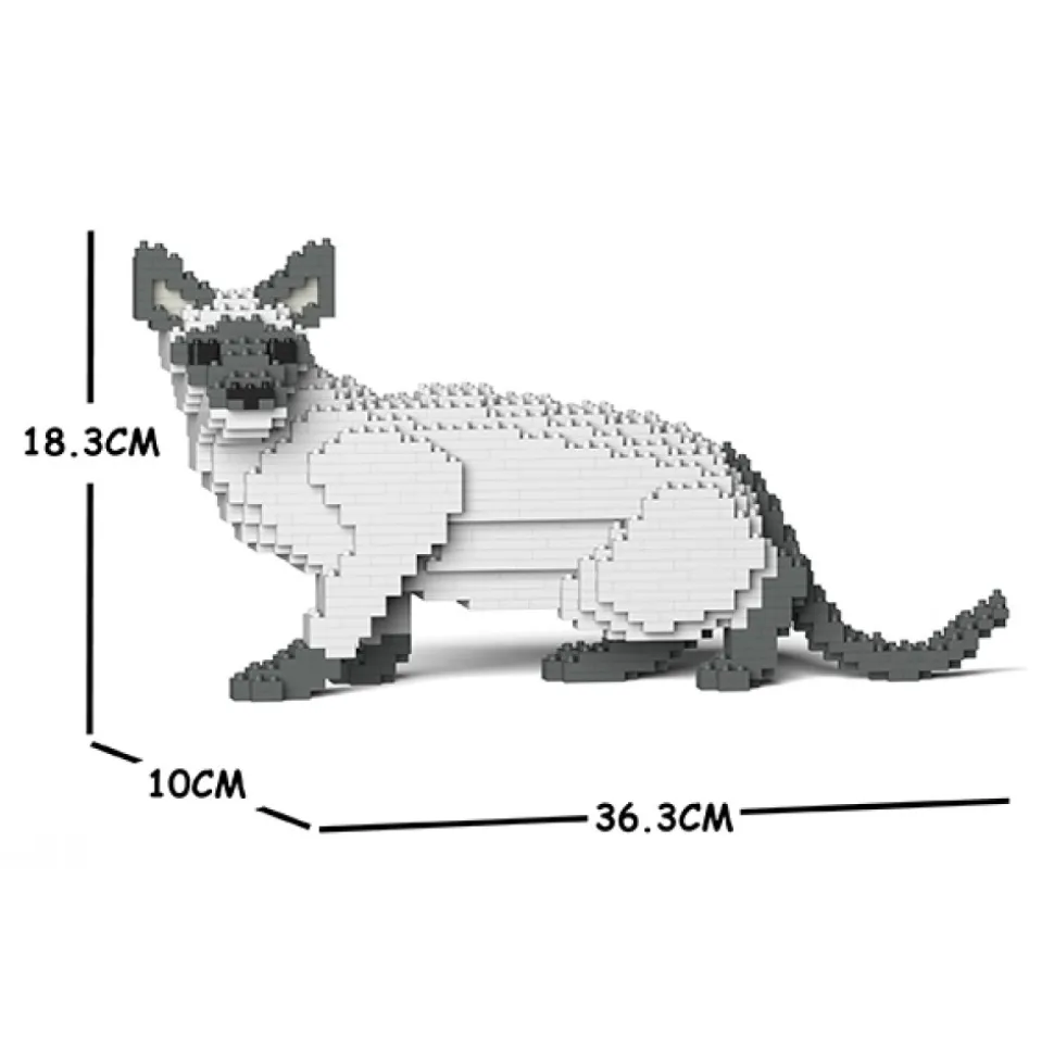 Jekca - Siamese Cat 02S-M02 - Lego - Sculpture - Construction - 4D - Brick Animals - Toys - Avvenice