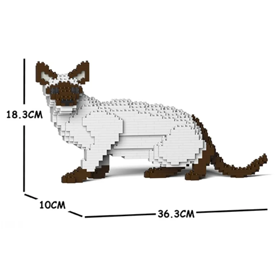 Jekca - Siamese Cat 02S-M01 - Lego - Sculpture - Construction - 4D - Brick Animals - Toys - Avvenice