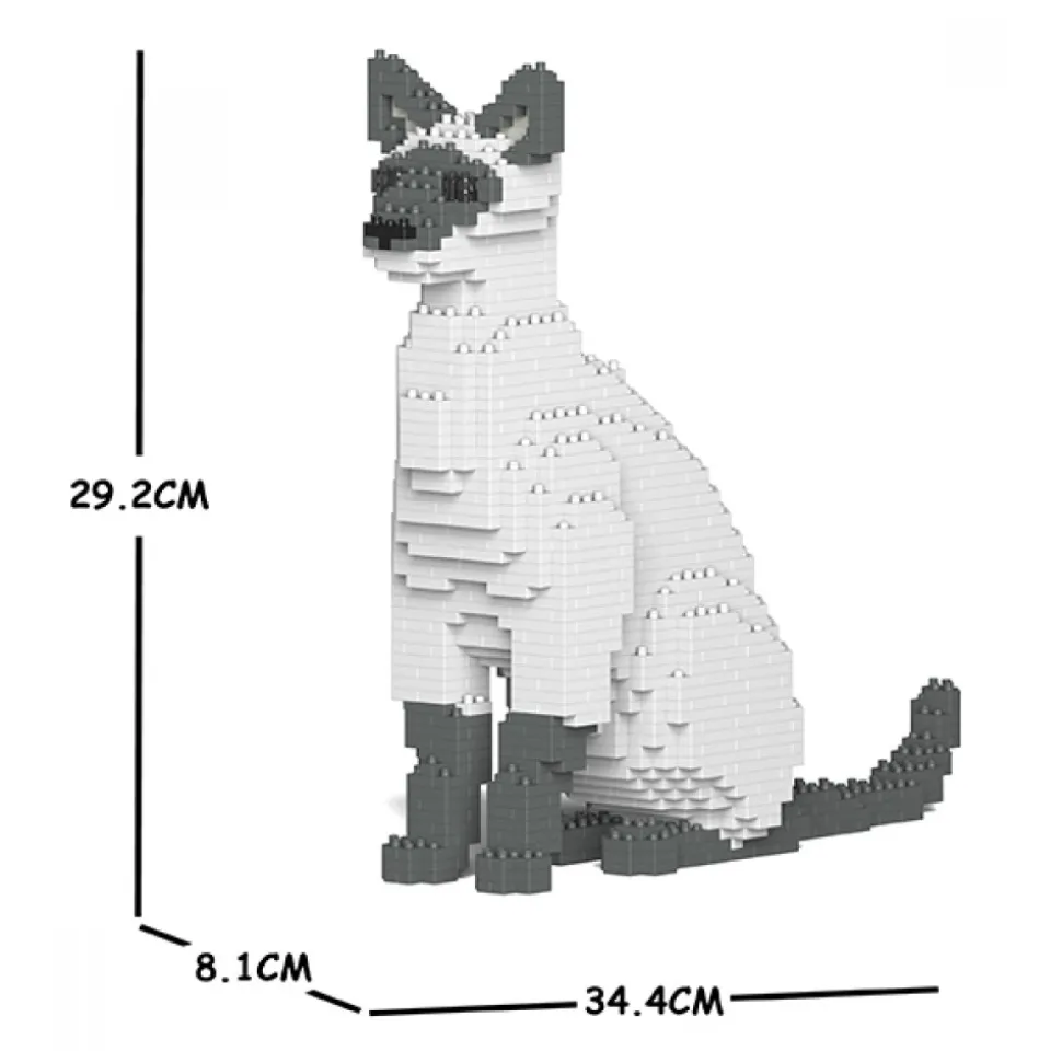 Jekca - Siamese Cat 01S-M02 - Lego - Sculpture - Construction - 4D - Brick Animals - Toys - Avvenice