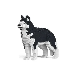 Jekca - Siberian Husky - Rauco - Dog - 01S-M01 - Lego - Sculpture - Construction - 4D - Brick Animals - Toys - Avvenice