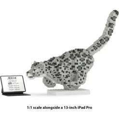 Jekca - Snow Leopard 01 - Big - Lego - Sculpture - Construction - 4D - Brick Animals - Toys - Avvenice