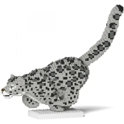 Jekca - Snow Leopard 01 - Lego - Sculpture - Construction - 4D - Brick Animals - Toys - Avvenice