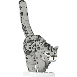 Jekca - Snow Leopard 01 - Lego - Sculpture - Construction - 4D - Brick Animals - Toys - Avvenice