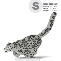 Jekca - Snow Leopard 01 - Lego - Sculpture - Construction - 4D - Brick Animals - Toys - Avvenice
