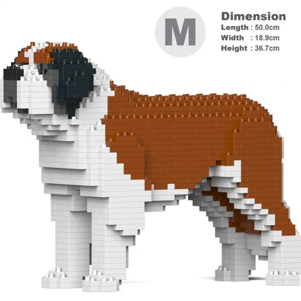Jekca - St. Bernard 01 - Big - Lego - Sculpture - Construction - 4D - Brick Animals - Toys - Avvenice