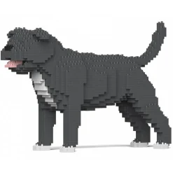 Jekca - Staffordshire Bull Terrier 01-M04 - Big - Lego - Sculpture - Construction - 4D - Brick Animals - Toys - Avvenice