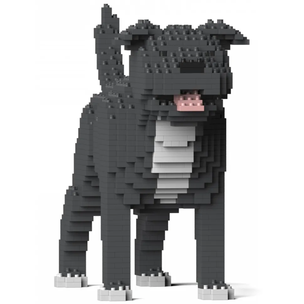 Jekca - Staffordshire Bull Terrier 01S-M04 - Lego - Sculpture - Construction - 4D - Brick Animals - Toys - Avvenice