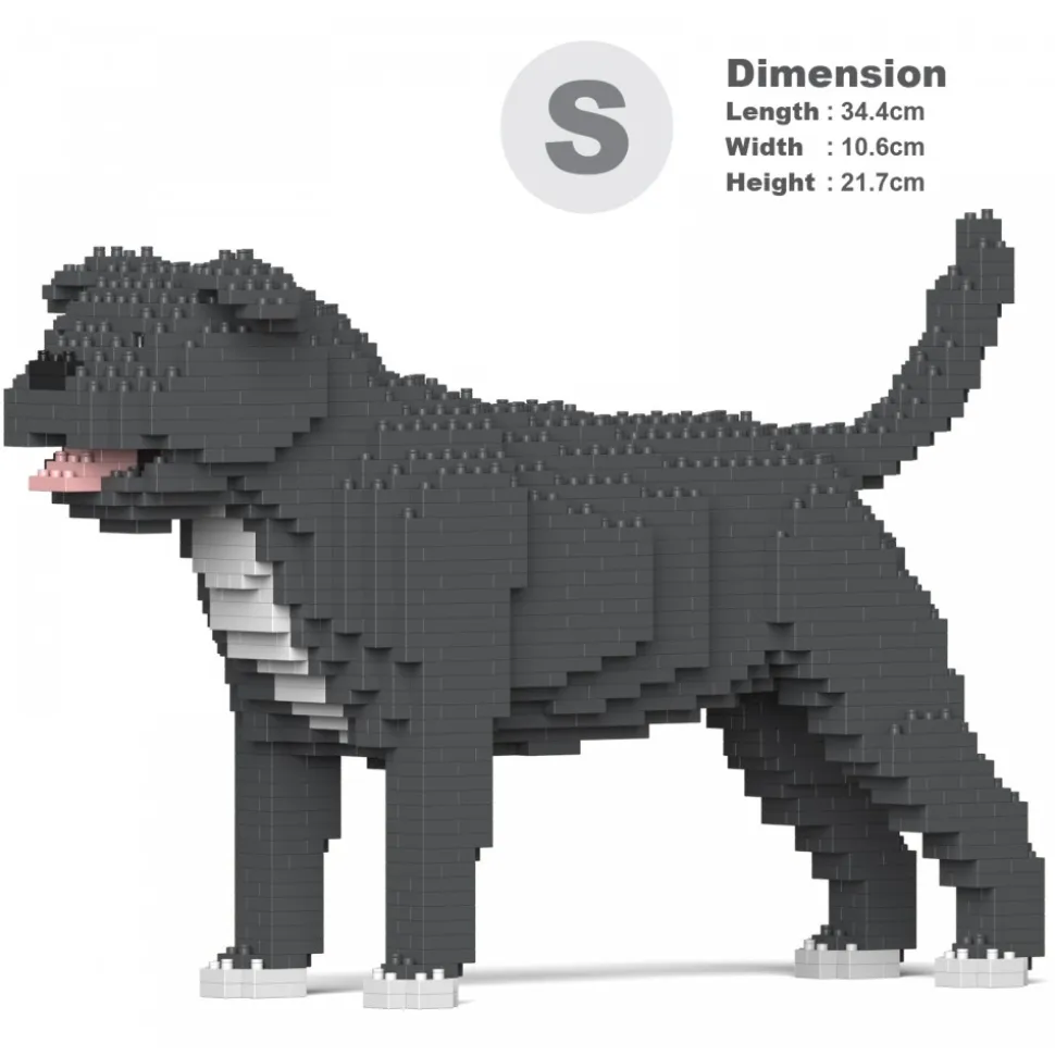 Jekca - Staffordshire Bull Terrier 01S-M04 - Lego - Sculpture - Construction - 4D - Brick Animals - Toys - Avvenice
