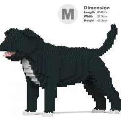 Jekca - Staffordshire Bull Terrier 01-M02 - Big - Lego - Sculpture - Construction - 4D - Brick Animals - Toys - Avvenice