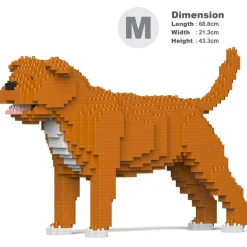 Jekca - Staffordshire Bull Terrier 01-M01 - Big - Lego - Sculpture - Construction - 4D - Brick Animals - Toys - Avvenice