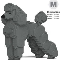 Jekca - Standard Poodle 01-M03 - Big - Lego - Sculpture - Construction - 4D - Brick Animals - Toys - Avvenice