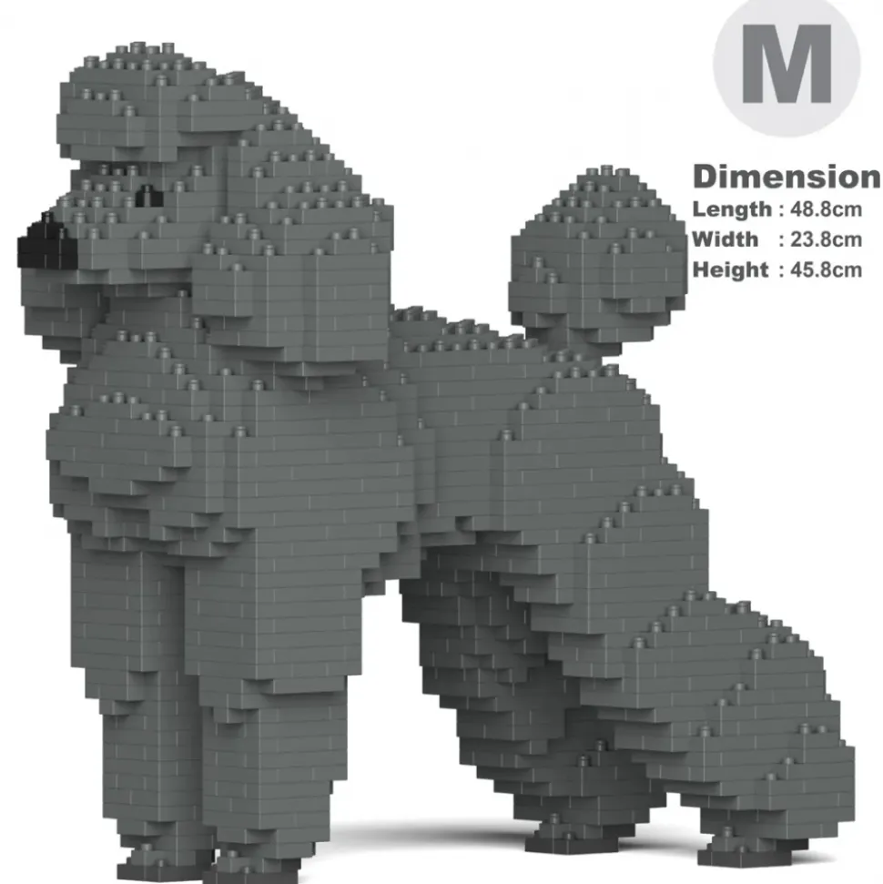 Jekca - Standard Poodle 01-M03 - Big - Lego - Sculpture - Construction - 4D - Brick Animals - Toys - Avvenice