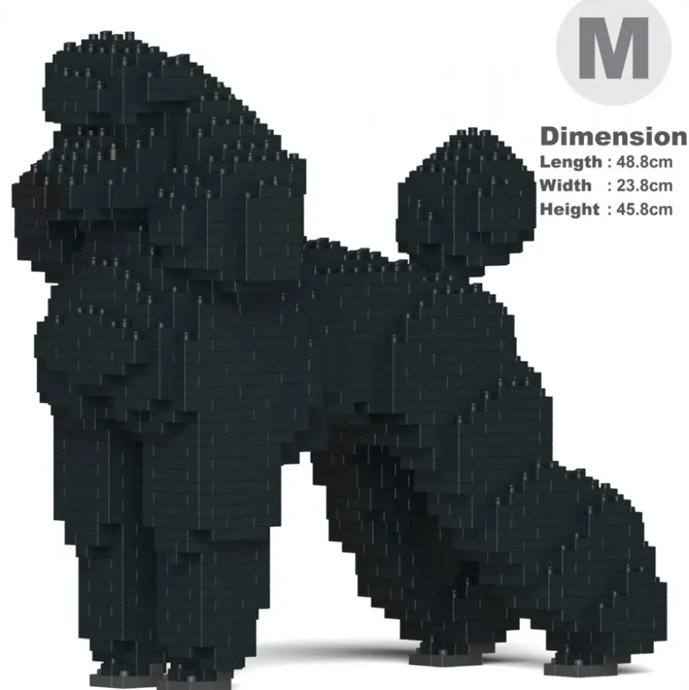 Jekca - Standard Poodle 01-M01 - Big - Lego - Sculpture - Construction - 4D - Brick Animals - Toys - Avvenice