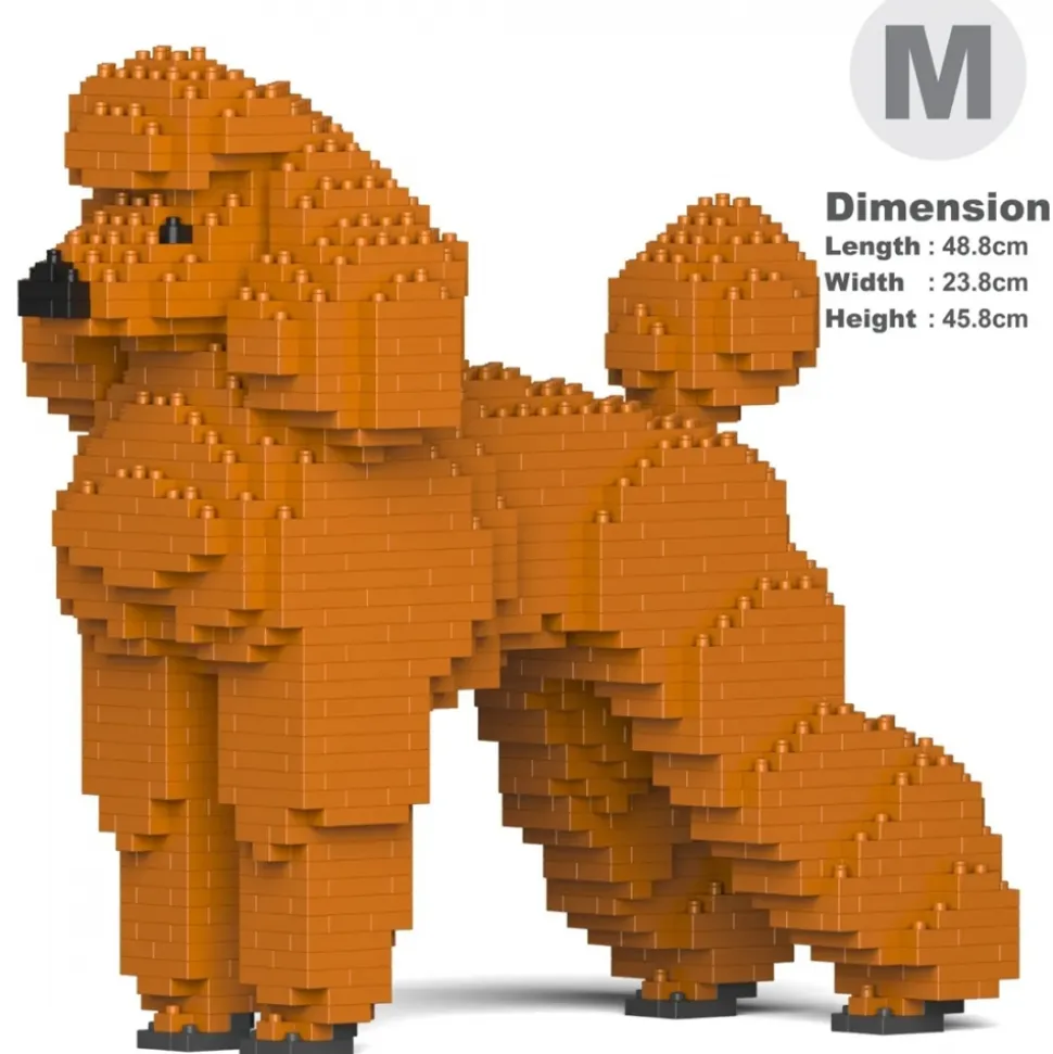 Jekca - Standard Poodle 01-S13 - Big - Lego - Sculpture - Construction - 4D - Brick Animals - Toys - Avvenice
